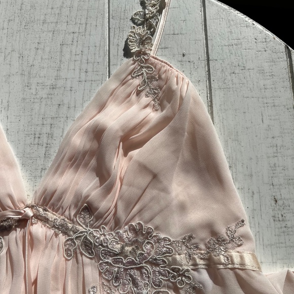 Vintage Lingerie Jon quil by Diane Samandi Baby Pink Teddy w lace detail. Sz L - Picture 4 of 7